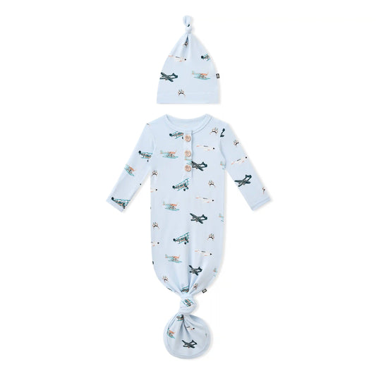 Knotted Day Gown with Hat Set in Take Off