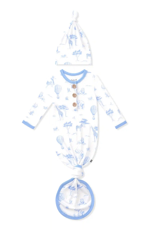 Knotted Day Gown with Hat Set in Toile Safari
