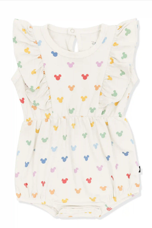 Bubble Romper in Pastel Mickey Mouse