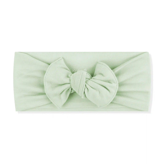 Knotted Bow Headband in Basil