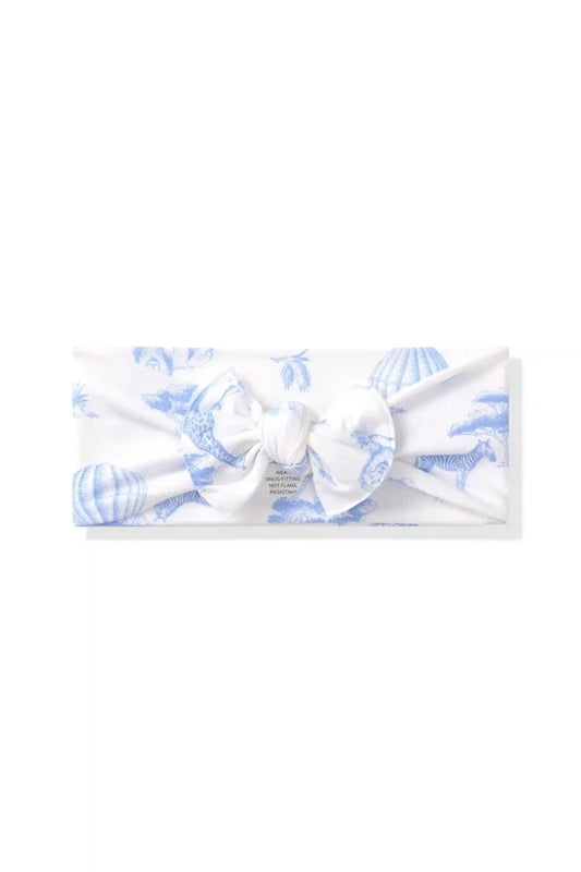 Knotted Bow Headband in Toile Safari