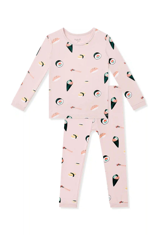 Long Sleeve Pajamas in Blush Sushi