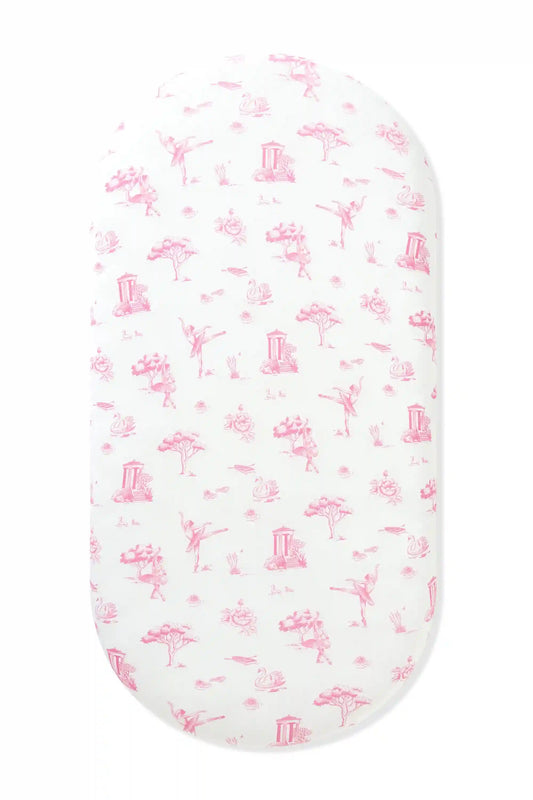 Oval Bassinet Sheet in Toile Ballet