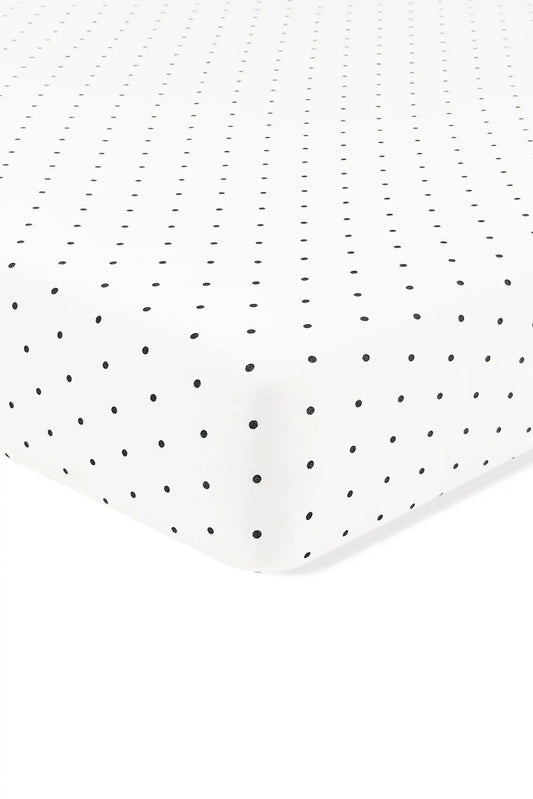 Crib Sheet in Midnight Polka Dot