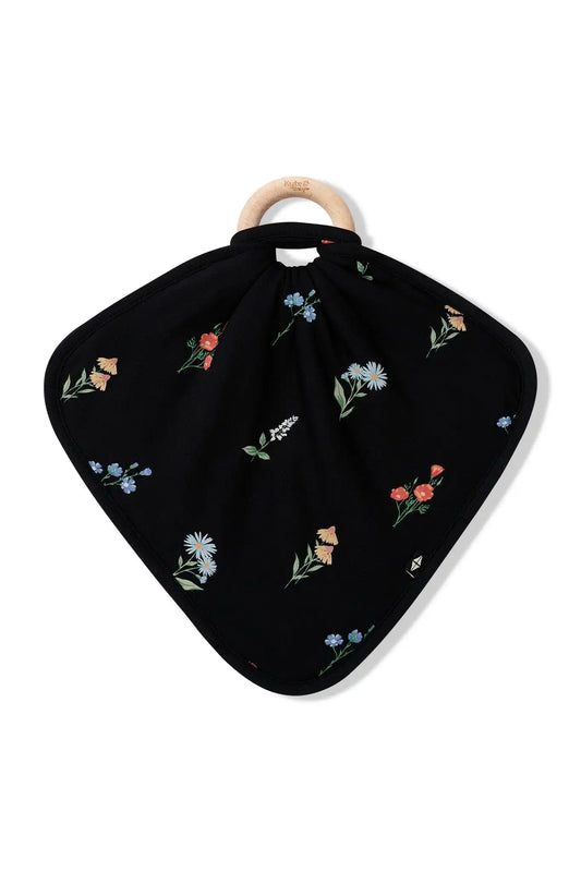 Lovey in Midnight Wildflower with Removable Wooden Teething Ring