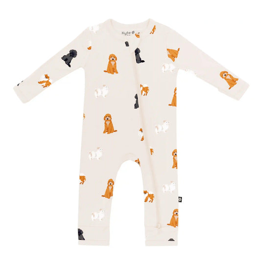 Zippered Romper in Fluffy Dog
