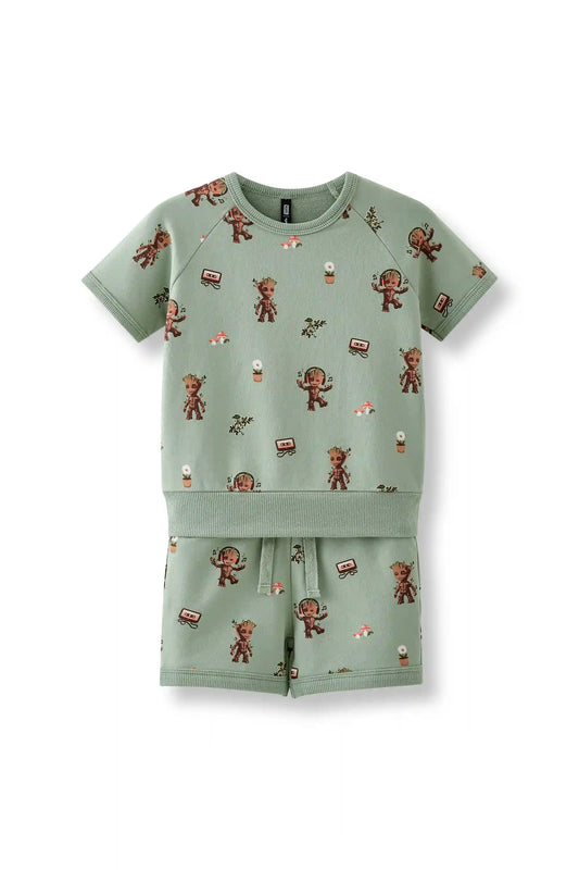Short Sleeve Jogger Set in Groot