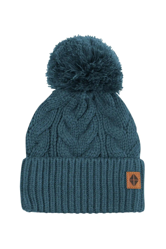 Chunky Cable Knit Beanie in Atlantic