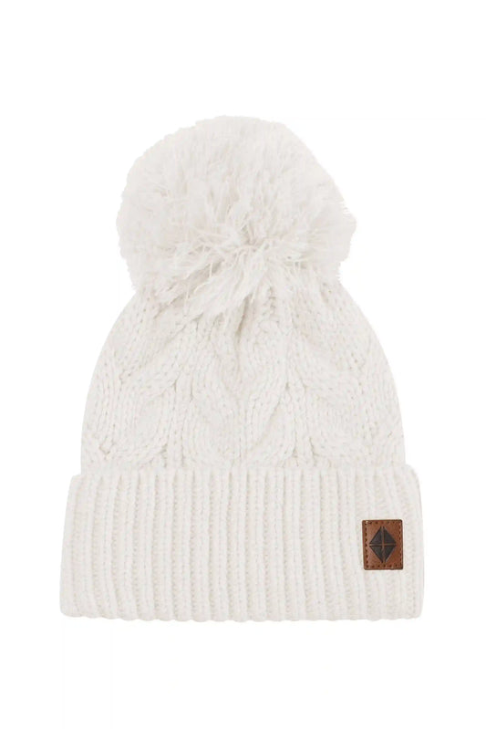 Chunky Cable Knit Beanie in Oat