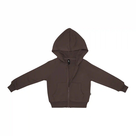 Fleece Zip Up Hoodie in Espresso