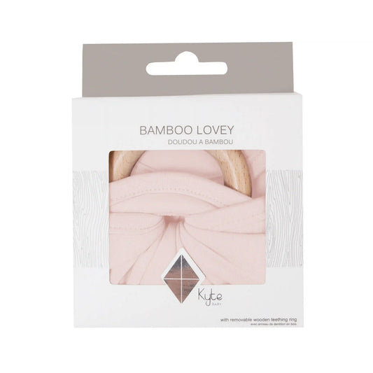 Lovey in Blush with Removable Wooden Teething Ring