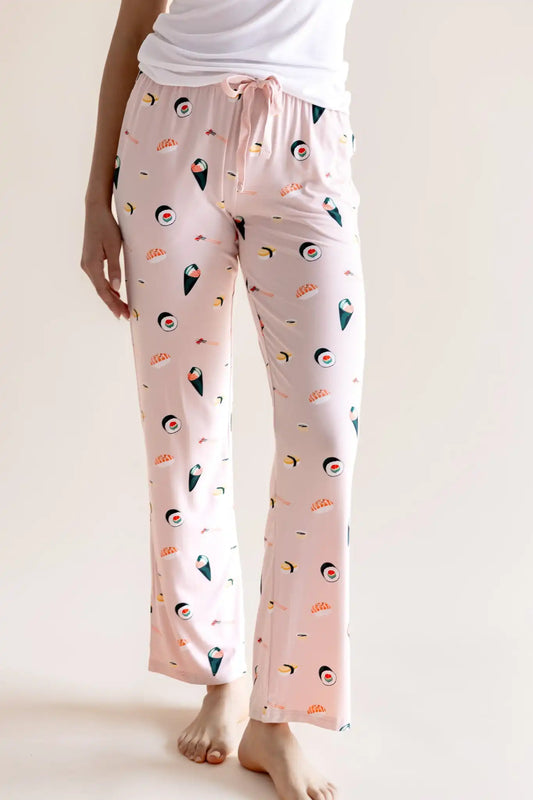 Women's Lounge Pants in Blush Sushi