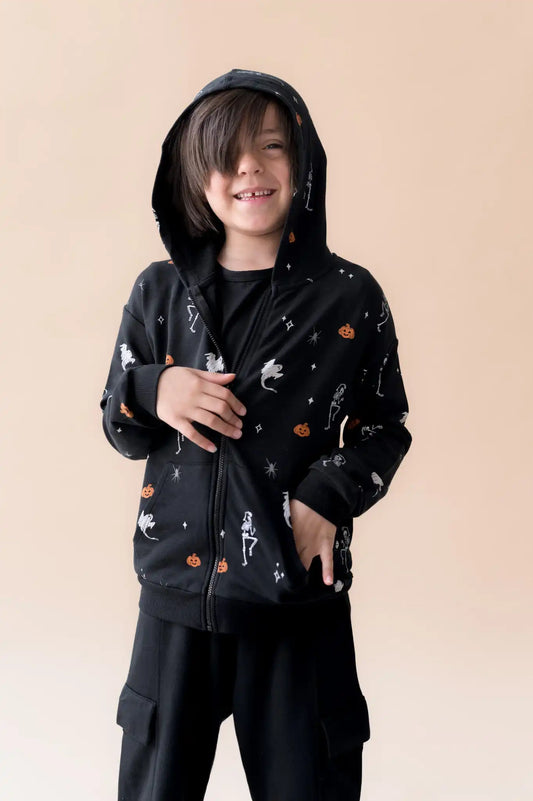 Zip-Up Hoodie in Halloween Friends
