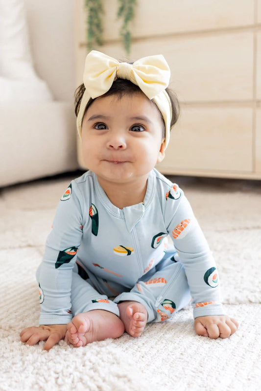Zippered Romper in Ice Sushi