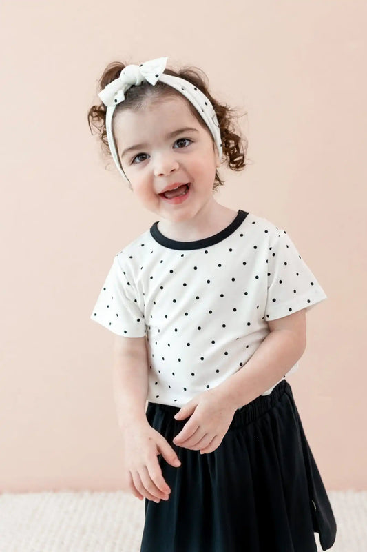 Toddler Basic Tee in Midnight Polka Dot