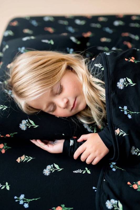 Toddler Pillowcase in Midnight Wildflower