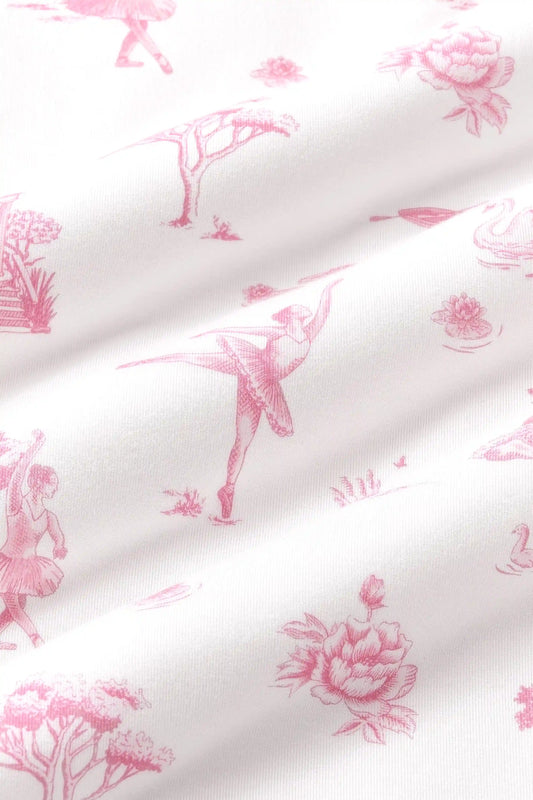 Oval Bassinet Sheet in Toile Ballet