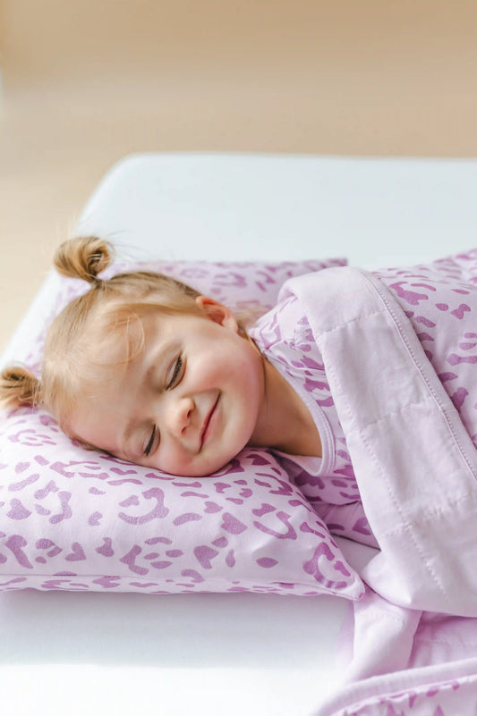 Toddler Pillowcase in Thistle Leopard