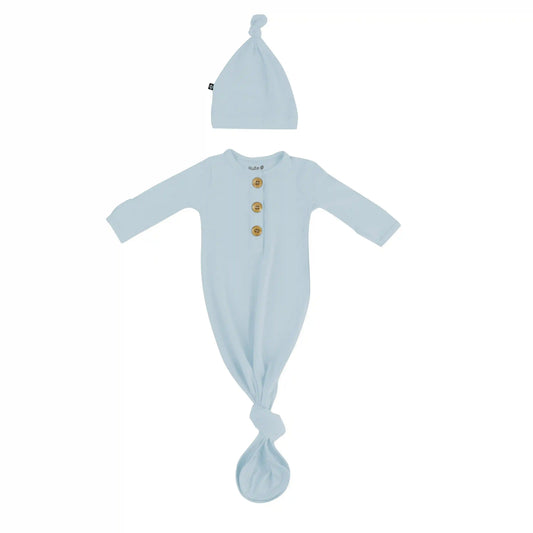 Knotted Day Gown with Hat Set in Fog
