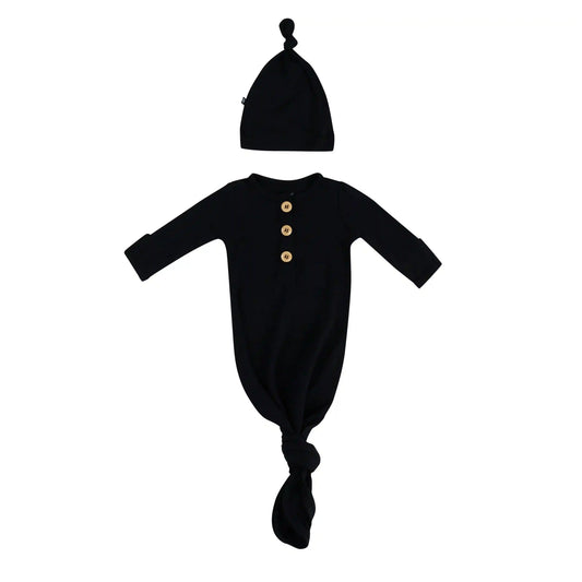 Knotted Day Gown with Hat Set in Midnight