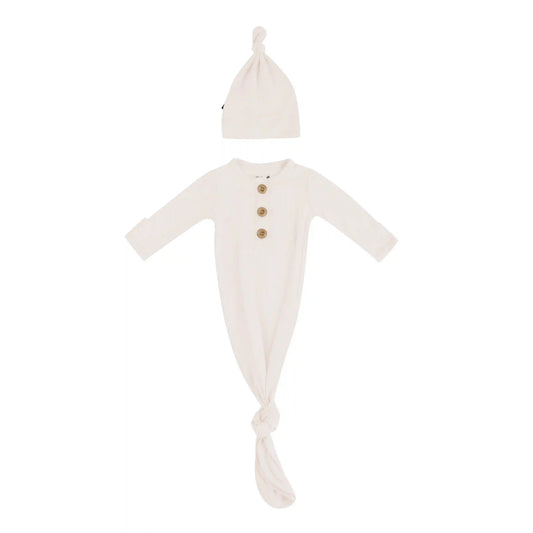 Knotted Day Gown with Hat Set in Oat