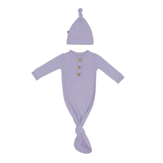 Knotted Day Gown with Hat Set in Taro