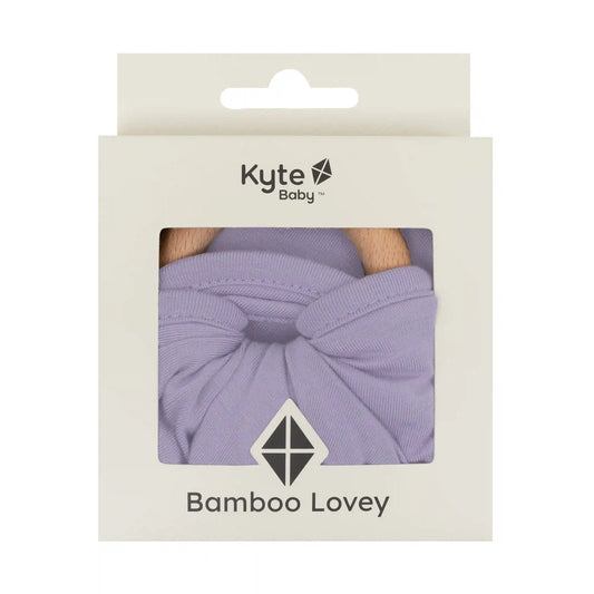 Lovey in Taro with Removable Wooden Teething Ring