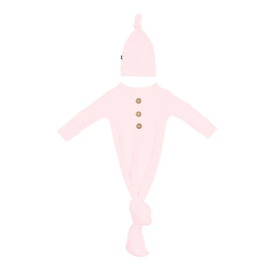 Ribbed Knotted Day Gown with Hat Set in Sakura