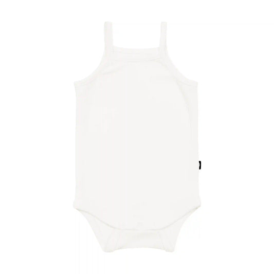 Ribbed Spaghetti Strap Bodysuit in Cloud