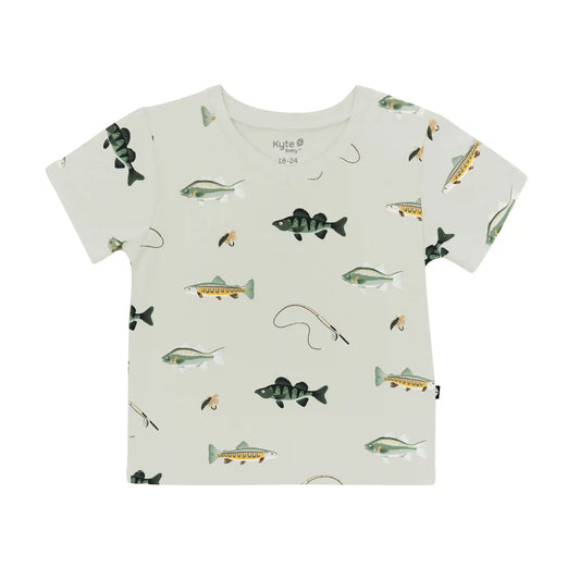 Toddler V-Neck Tee in Fishing