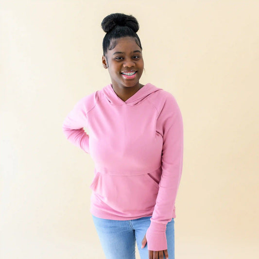 Women's French Terry Nursing Hoodie in Apple Blossom