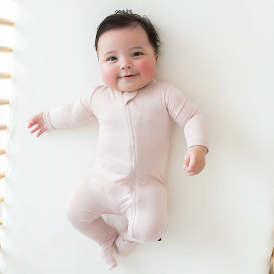 Zippered Footie in Blush