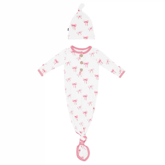 Knotted Day Gown with Hat Set in Bow