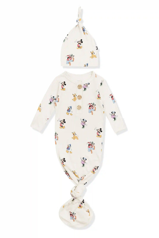 Knotted Day Gown with Hat Set in Mickey Mouse and Friends