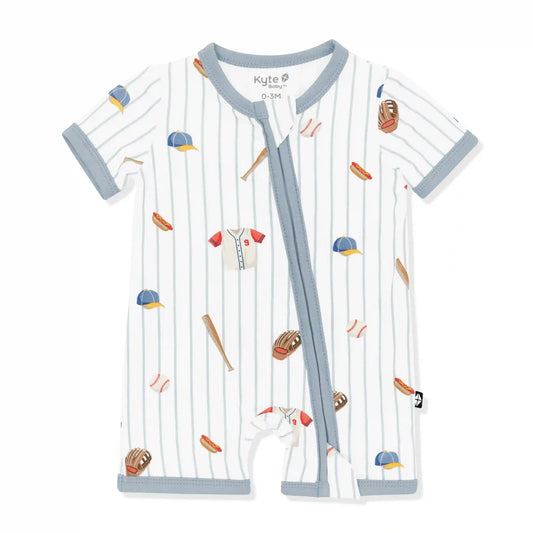 Zipper Shortall Romper in Home Run