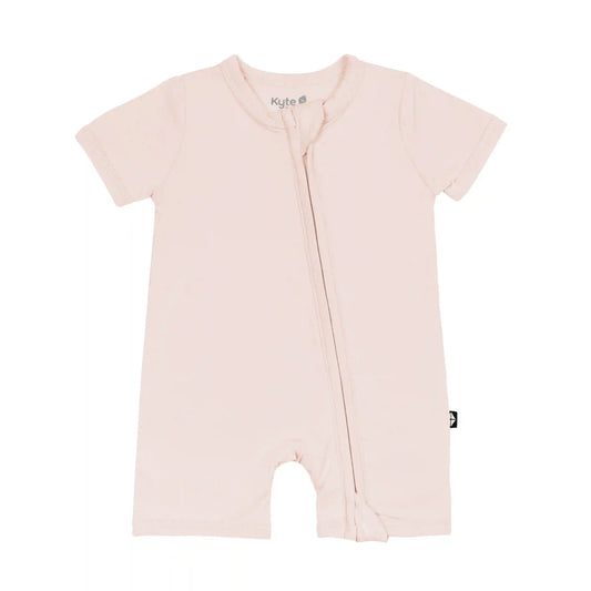 Zippered Shortall Romper in Blush