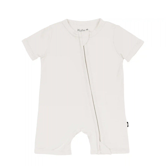 Zippered Shortall Romper in Oat