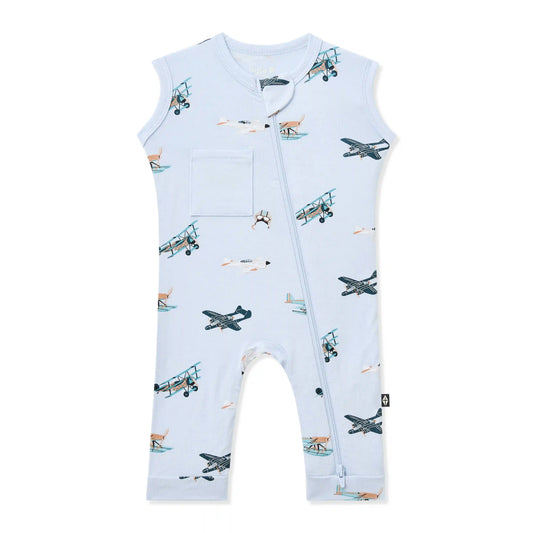 Zippered Sleeveless Romper in Take Off