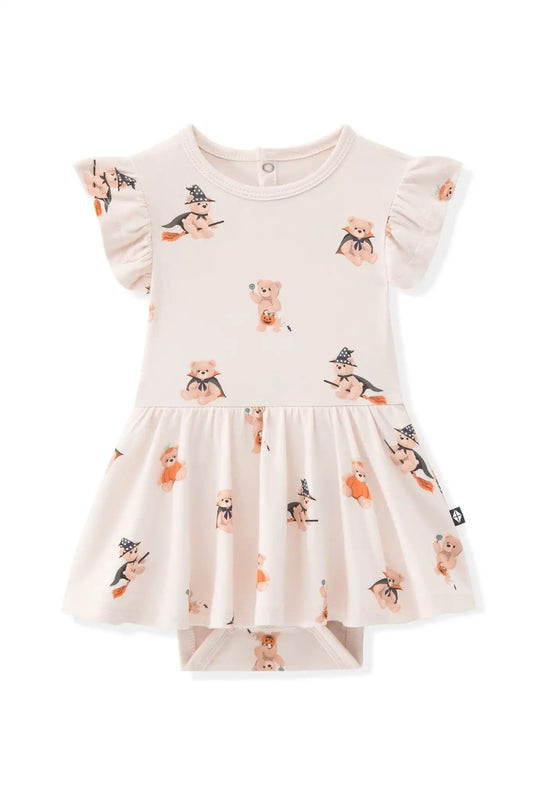 Twirl Bodysuit Dress in Halloween Teddy