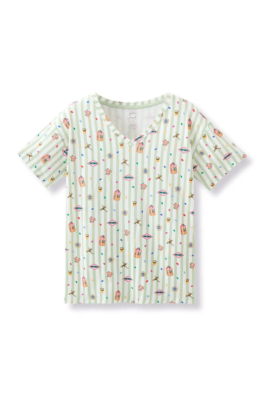 Women's Oversized V-Neck Tee in Honeydukes