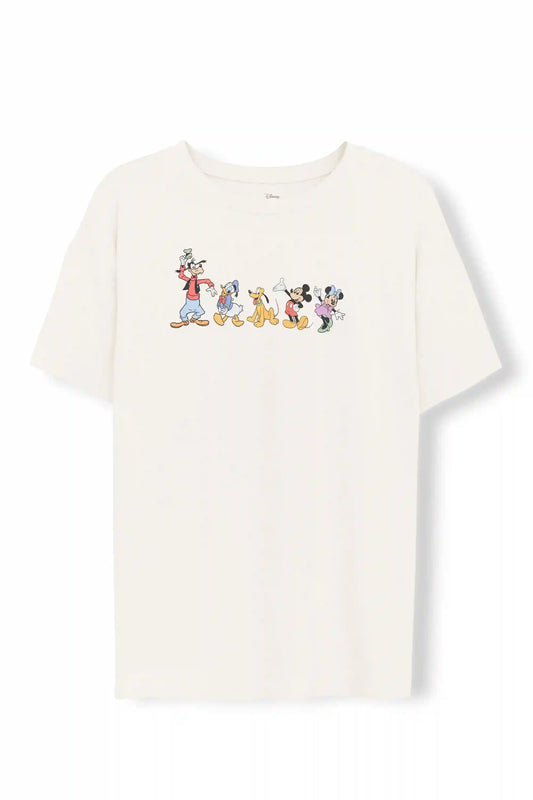 Women's Graphic Tee in Mickey and Friends on Ecru