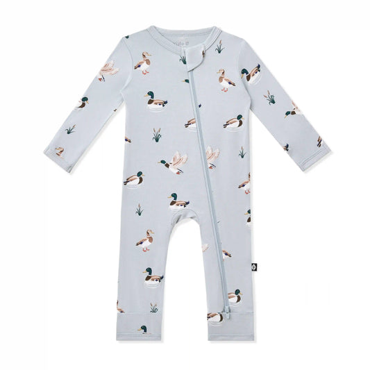 Zippered Romper in Mallard Duck