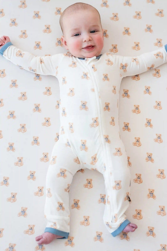 Zippered Romper in Teddy Bear