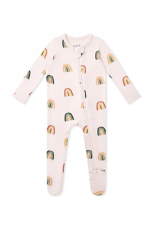 Zippered Footie in Retro Rainbow