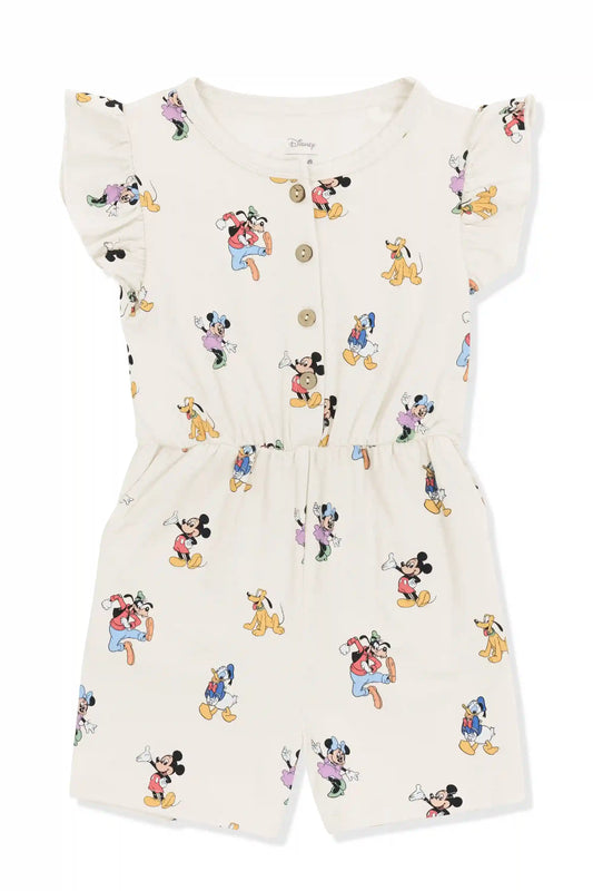 Flutter Sleeve Romper in Mickey Mouse and Friends