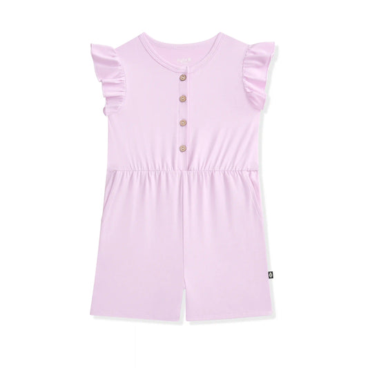 Flutter Sleeve Romper in Thistle