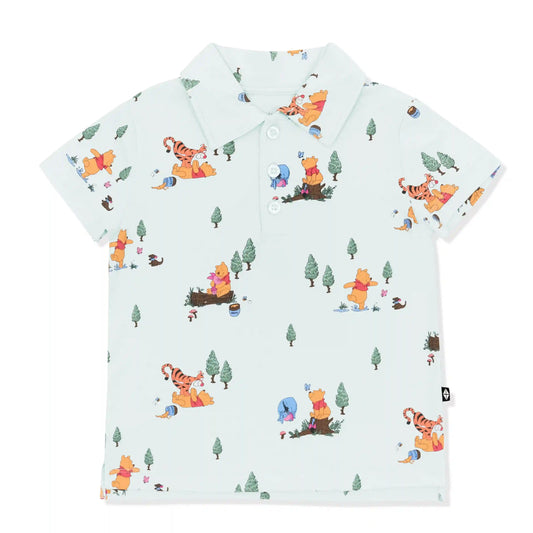 Toddler Short Sleeve Polo in Winnie the Pooh Hundred Acre Wood