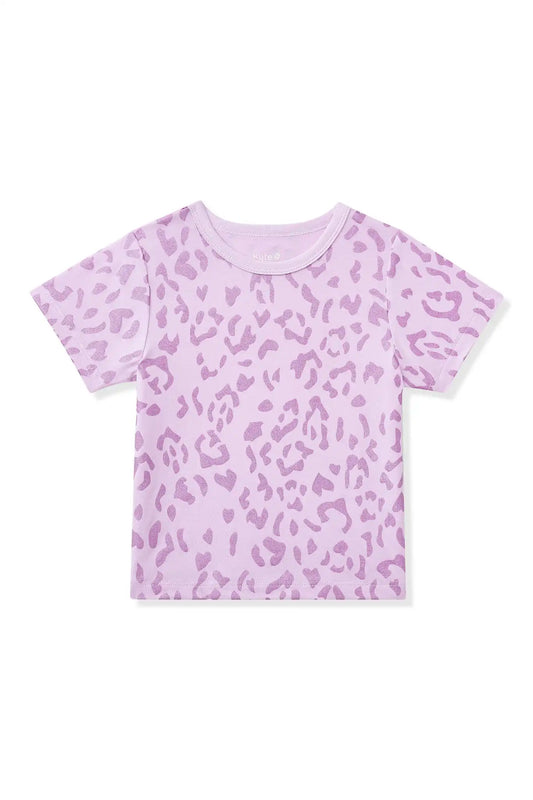 Toddler Basic Tee in Thistle Leopard