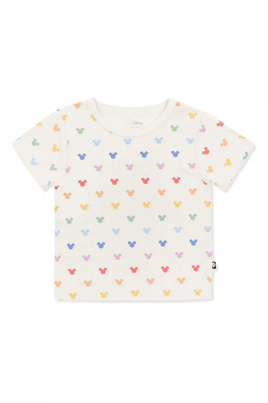 Toddler Basic Tee in Pastel Mickey Mouse