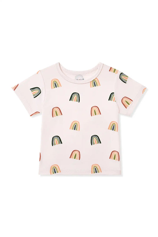 Toddler Basic Tee in Retro Rainbow